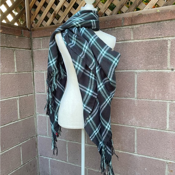 Plaid Scarf Set Blanket Oversized Long One Size - Picture 7 of 13